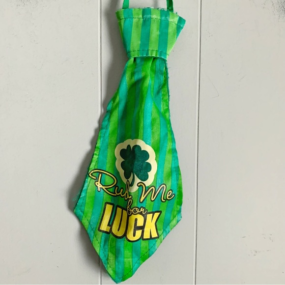 ST PATRICKS DAY Novelty Lucky Green Tie - Picture 2 of 3
